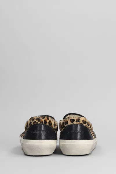 Golden Goose Slip-on Sneakers With Distinctive Leopard Print Design In Black