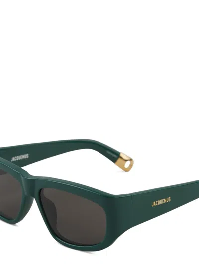 Jacquemus Lunettes De Soleil Pilota D-frame Vertes In Green