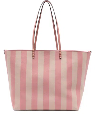 Fendi Women Roll Large Striped Tote Bag In Multi