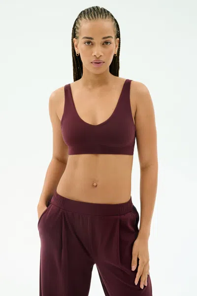 Splits59 Airweight Scoop Back Bra In Dark Cherry In Burgundy
