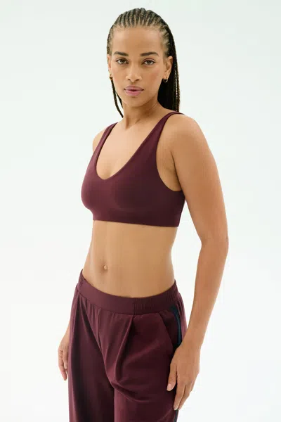 Splits59 Airweight Scoop Back Bra In Dark Cherry In Burgundy
