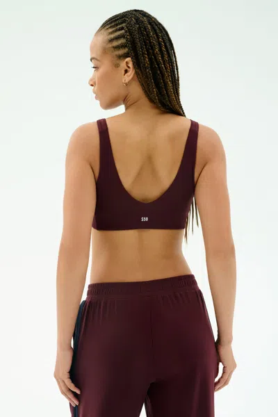Splits59 Airweight Scoop Back Bra In Dark Cherry In Burgundy