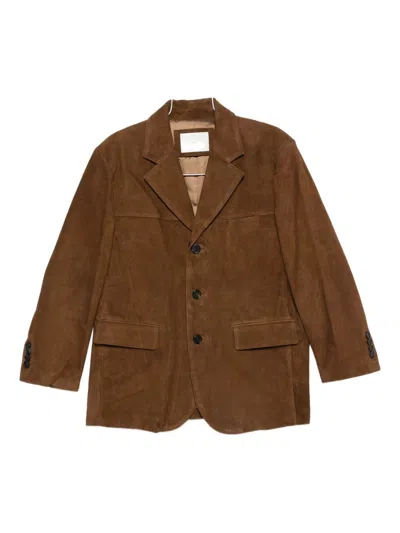 Dunst Suede Single-breasted Jacket In Brown