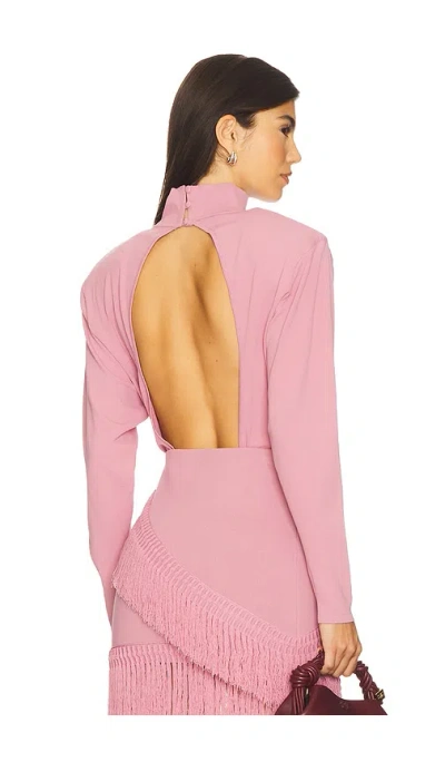 Dodiee Sarah Open Back Bodysuit In Pink