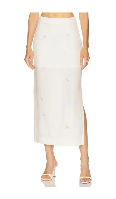 Milkwhite X Revolve Midi Skirt With Mini Strass Bows In White