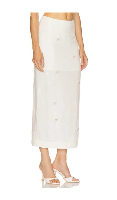 Milkwhite X Revolve Midi Skirt With Mini Strass Bows In White