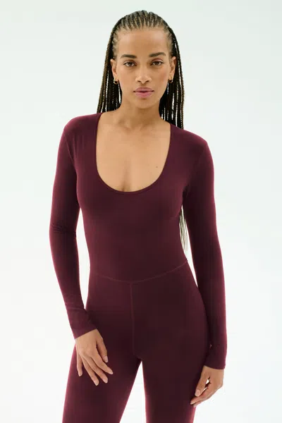 Splits59 Chloe Air Weight Jumpsuit In Burgundy
