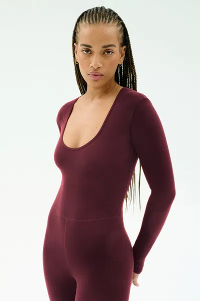 Splits59 Chloe Air Weight Jumpsuit In Burgundy