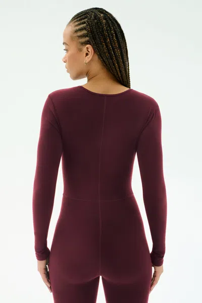 Splits59 Chloe Air Weight Jumpsuit In Burgundy