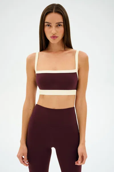 Splits59 Womens Dark Cherry Monah Rigor Stretch-jersey Sports Bra Xs In Burgundy