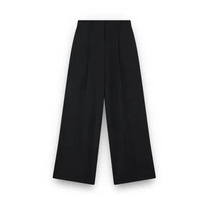 Paul & Shark Wool Stretch Wide Leg Trousers In Blue