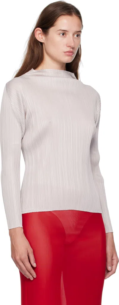 Issey Miyake Beige June New Colorful Basics 4 T-shirt In Gray