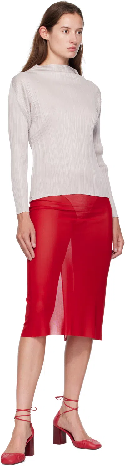 Issey Miyake Beige June New Colorful Basics 4 T-shirt In Gray