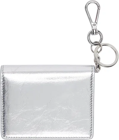 Acne Studios Silver Folded Leather Wallet In White
