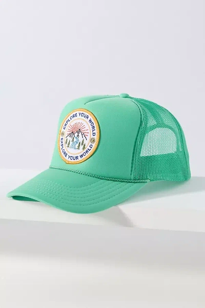 Friday Feelin Explore Your World Trucker Hat In Green