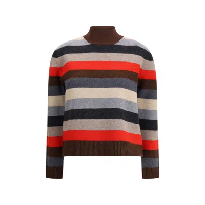 Tory Burch Merino Wool Turtleneck Sweater In Multi