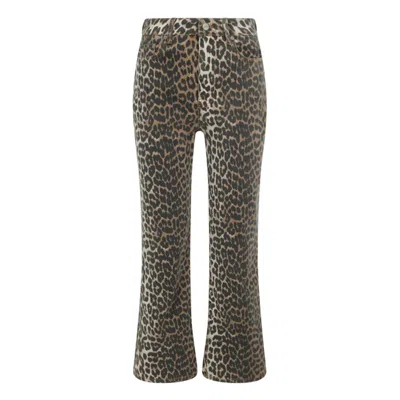 Ganni Animal Print Pants In Neutral