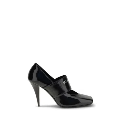 Givenchy Tape Sliced Square Pumps In Patent Leather In Black