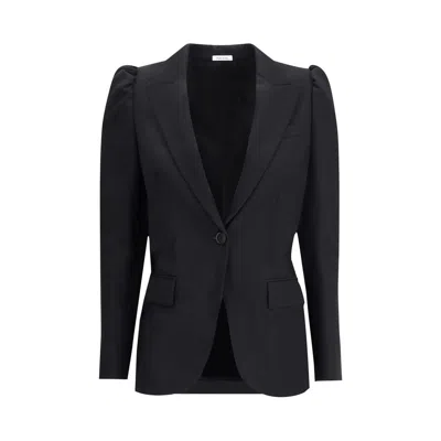 Alexander Mcqueen Tailored Jacket With Notched Lapels And Padded Shoulders