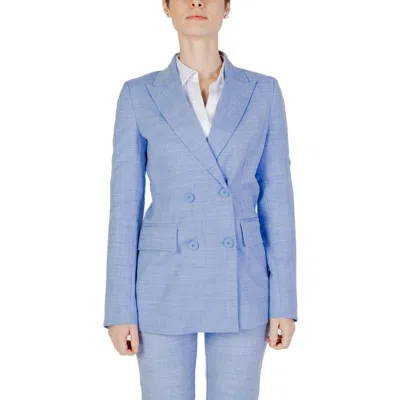 Sandro Ferrone Blue Viscose Blazer In Blue