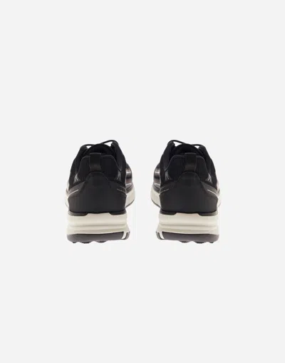 Herno Running Trainers In Suede And Flannel In Black