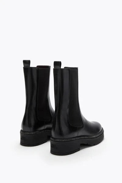 René Caovilla Bika Black Ankle Boot With Crystals 50 In Black