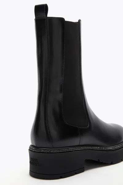 René Caovilla Bika Black Ankle Boot With Crystals 50 In Black