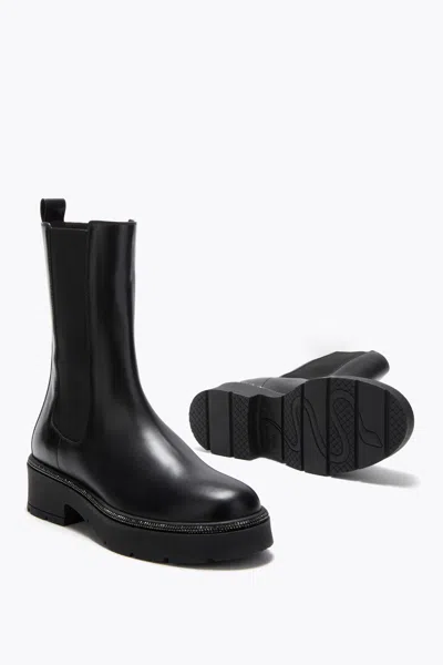 René Caovilla Bika Black Ankle Boot With Crystals 50 In Black