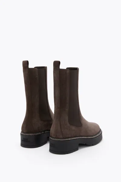 René Caovilla Bika Brown Ankle Boot With Crystals 50 In Brown