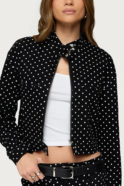 Edikted Tabitha Polka Dot Jacket In Black
