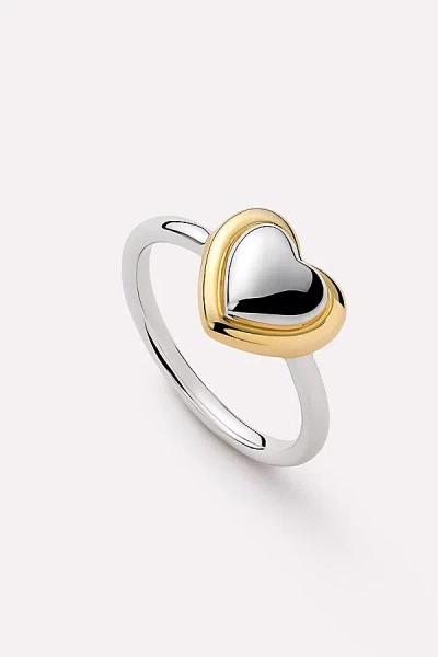 Ana Luisa Camelia Heart Ring In Metallic