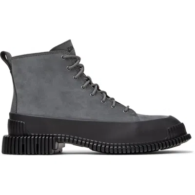 Camper Pix Lace-up Combat Boots In Gray