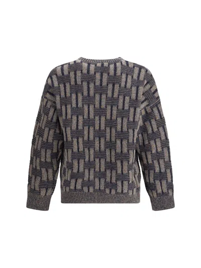 Giorgio Armani Men Crewneck Sweater In Gray