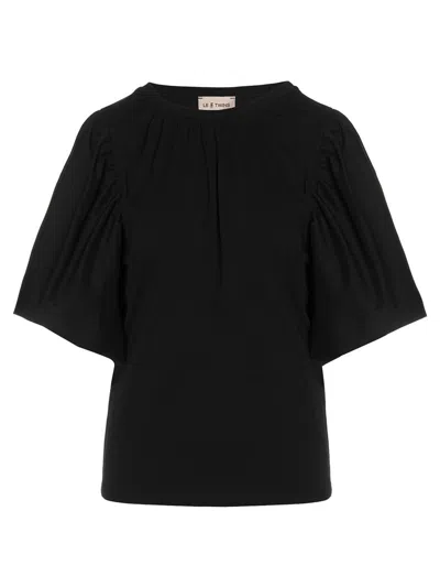Le Twins Puffed-shoulder T-shirt In Black