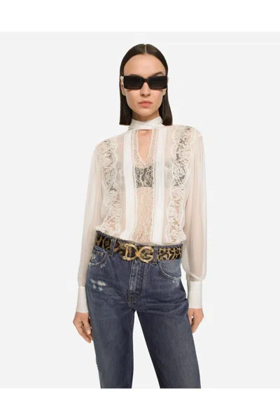 Dolce & Gabbana Barocco Leather Belt Gold-tone Buckle In Brown