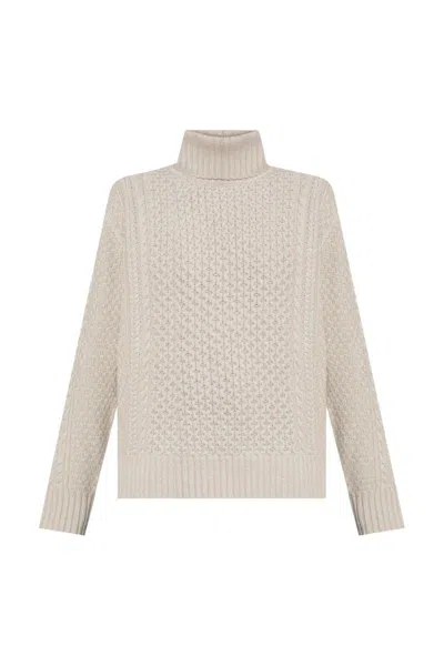 Fabiana Filippi Platinum Fisherman Sweater With Lurex In Nude