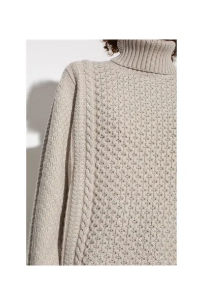 Fabiana Filippi Platinum Fisherman Sweater With Lurex In Nude