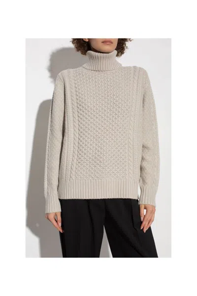 Fabiana Filippi Platinum Fisherman Sweater With Lurex In Nude