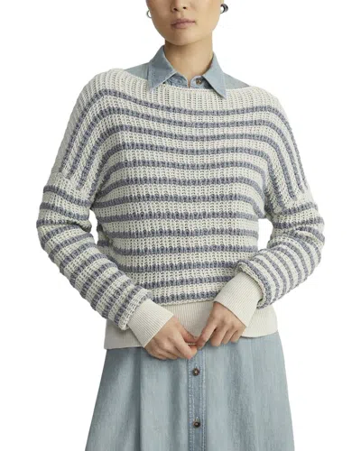 Lafayette 148 New York Stripe Dropped-shoulder Bateau Sweater In Multi