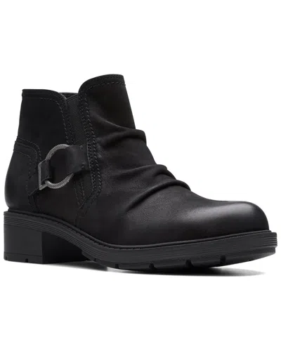 Clarks Collection Hearth Faye Black Nubuck Boot In Black