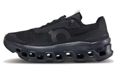 On Running Black Mesh Cloudmonster Sneakers In Black