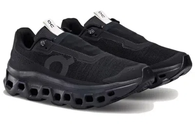 On Running Black Mesh Cloudmonster Sneakers In Black