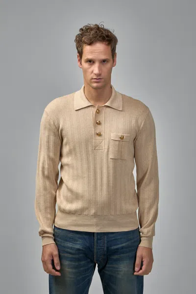 Valentino Garavani Fine-knit Polo Jumper In Brown