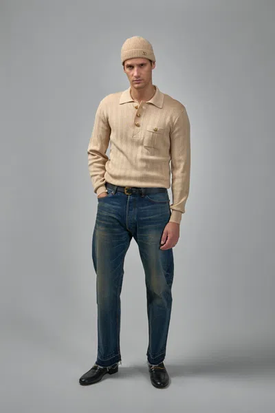 Valentino Garavani Fine-knit Polo Jumper In Brown