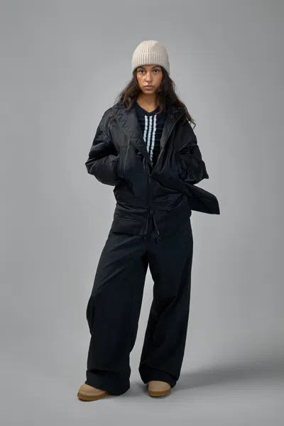 Y-3 Contrasting Striped Long-sleeve Top With Drawstring Hem In Black