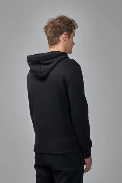 Moncler Hooded Drawstring Cardigan Chest Pocket In Black