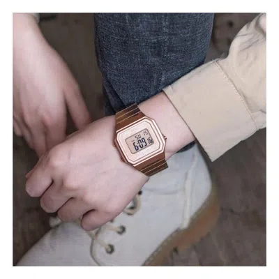 Casio Quartz Waterproof Pink Digital In Gold