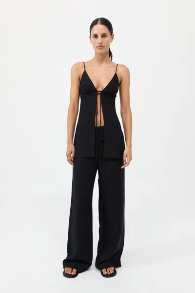 St Agni Tie Front Top In Black