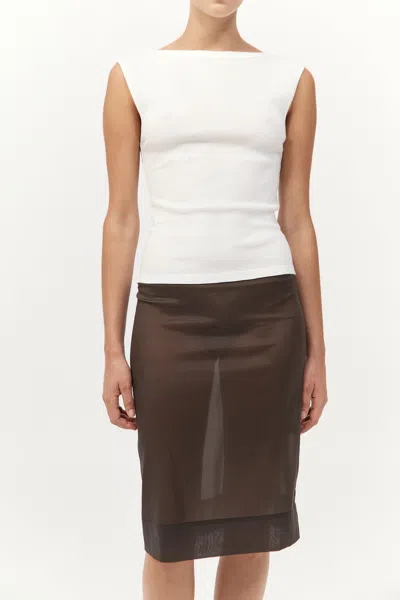 St Agni Semi-transparent Design Skirt In Black