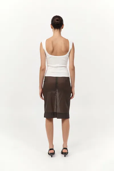 St Agni Semi-transparent Design Skirt In Black